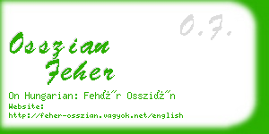 osszian feher business card